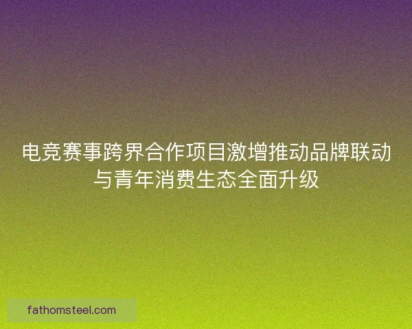 电竞赛事跨界合作项目激增推动品牌联动与青年消费生态全面升级