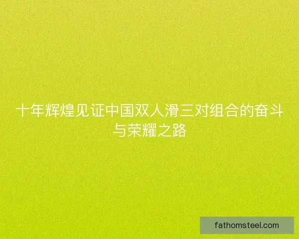 十年辉煌见证中国双人滑三对组合的奋斗与荣耀之路